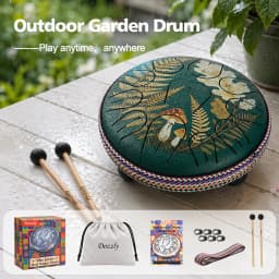 Garden Rain Drum Steel Tongue Drum Percussion Instrument Beginners Learn to Play 6-inch-11 Sound Tank Drum for  Yoga Meditation