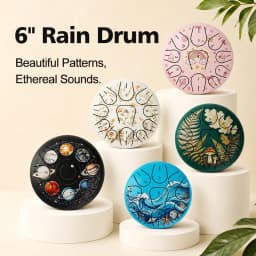 Garden Rain Drum Steel Tongue Drum Percussion Instrument Beginners Learn to Play 6-inch-11 Sound Tank Drum for  Yoga Meditation