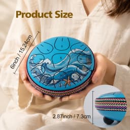 Garden Rain Drum Steel Tongue Drum Percussion Instrument Beginners Learn to Play 6-inch-11 Sound Tank Drum for  Yoga Meditation