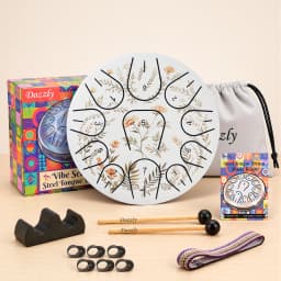 Garden Rain Drum Steel Tongue Drum Percussion Instrument Beginners Learn to Play 6-inch-11 Sound Tank Drum for  Yoga Meditation