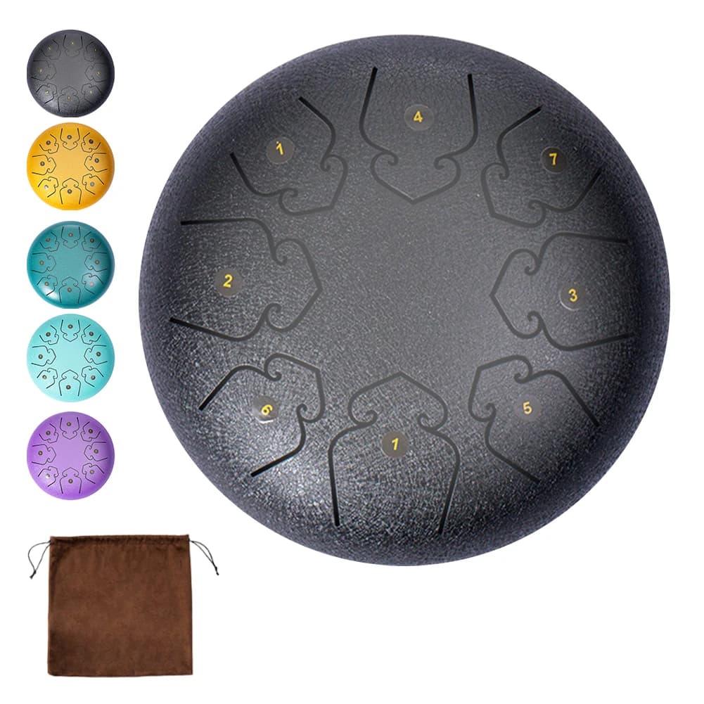 Rain Drum 3/4/6 Inch 6/8/9 Notes Waterproof Mini Chakra Drum Meditation Rain Chime Ideal for Yoga Meditation Prenatal Education
