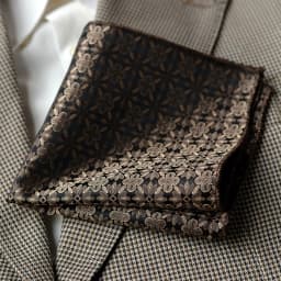 2025 Luxury Formal Pocket Square Navy Striped Floral Silk Handkerchief 24cm Brown Color Hanky Wedding Banquet Accessories Cravat