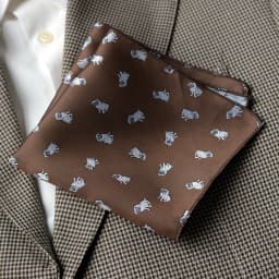 2025 Luxury Formal Pocket Square Navy Striped Floral Silk Handkerchief 24cm Brown Color Hanky Wedding Banquet Accessories Cravat