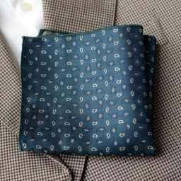 2025 Luxury Formal Pocket Square Navy Striped Floral Silk Handkerchief 24cm Brown Color Hanky Wedding Banquet Accessories Cravat