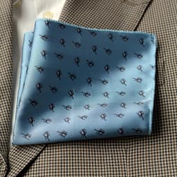 2025 Luxury Formal Pocket Square Navy Striped Floral Silk Handkerchief 24cm Brown Color Hanky Wedding Banquet Accessories Cravat