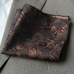 2025 Luxury Formal Pocket Square Navy Striped Floral Silk Handkerchief 24cm Brown Color Hanky Wedding Banquet Accessories Cravat
