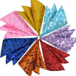 Wholesale Set 10 Piecess Men's Pocket Squares 10In Solid Floral Dots For Men Women Handkerchiefs Set Assorted From 300 Colors