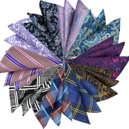 Wholesale Set 10 Piecess Men's Pocket Squares 10In Solid Floral Dots For Men Women Handkerchiefs Set Assorted From 300 Colors