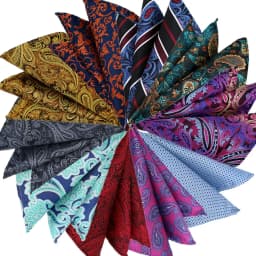 Wholesale Set 10 Piecess Men's Pocket Squares 10In Solid Floral Dots For Men Women Handkerchiefs Set Assorted From 300 Colors