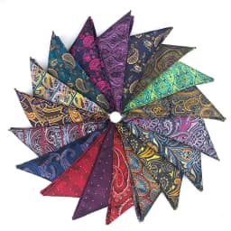 Wholesale Set 10 Piecess Men's Pocket Squares 10In Solid Floral Dots For Men Women Handkerchiefs Set Assorted From 300 Colors