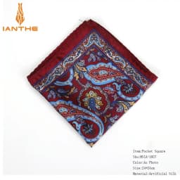 Brand New Men's Handkerchief Vintage Paisley Pocket Square Soft Hankies Wedding Party Business Artificial Silk Chest Towel Gift