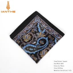 Brand New Men's Handkerchief Vintage Paisley Pocket Square Soft Hankies Wedding Party Business Artificial Silk Chest Towel Gift