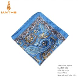 Brand New Men's Handkerchief Vintage Paisley Pocket Square Soft Hankies Wedding Party Business Artificial Silk Chest Towel Gift