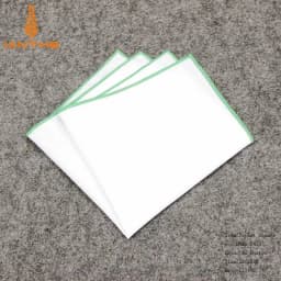 2018 Fashion Mens Cotton White Handkerchief Colorful Rim Pocket Square for Men Women Party Wedding Groom Suits Pocket Hankies