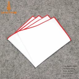 2018 Fashion Mens Cotton White Handkerchief Colorful Rim Pocket Square for Men Women Party Wedding Groom Suits Pocket Hankies