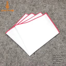 2018 Fashion Mens Cotton White Handkerchief Colorful Rim Pocket Square for Men Women Party Wedding Groom Suits Pocket Hankies