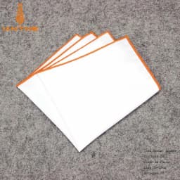 2018 Fashion Mens Cotton White Handkerchief Colorful Rim Pocket Square for Men Women Party Wedding Groom Suits Pocket Hankies