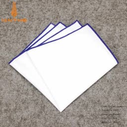2018 Fashion Mens Cotton White Handkerchief Colorful Rim Pocket Square for Men Women Party Wedding Groom Suits Pocket Hankies