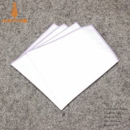 2018 Fashion Mens Cotton White Handkerchief Colorful Rim Pocket Square for Men Women Party Wedding Groom Suits Pocket Hankies