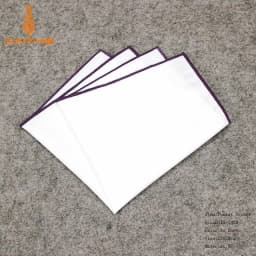 2018 Fashion Mens Cotton White Handkerchief Colorful Rim Pocket Square for Men Women Party Wedding Groom Suits Pocket Hankies