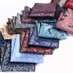 23cm Paisley Pattern Handkerchief Men's Formal Navy Brown Pocket Square Towel Groom Wedding Suit Hanky Host Chest Small Scarf