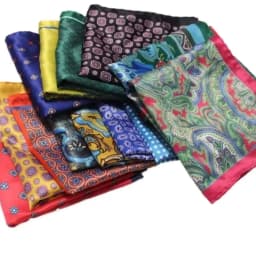 Women's Handkerchief for Paisley Artificial Silk Scarf Men's Pocket Towel Square Scarf Chest Towel for Wedding Flower Print