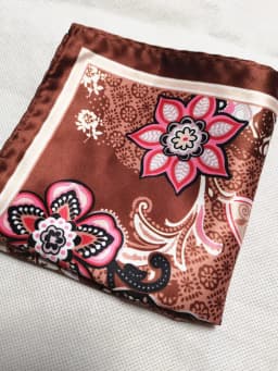 Women's Handkerchief for Paisley Artificial Silk Scarf Men's Pocket Towel Square Scarf Chest Towel for Wedding Flower Print