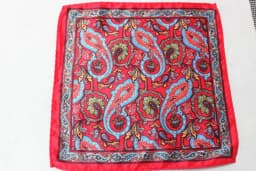Women's Handkerchief for Paisley Artificial Silk Scarf Men's Pocket Towel Square Scarf Chest Towel for Wedding Flower Print