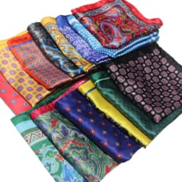 Women's Handkerchief for Paisley Artificial Silk Scarf Men's Pocket Towel Square Scarf Chest Towel for Wedding Flower Print