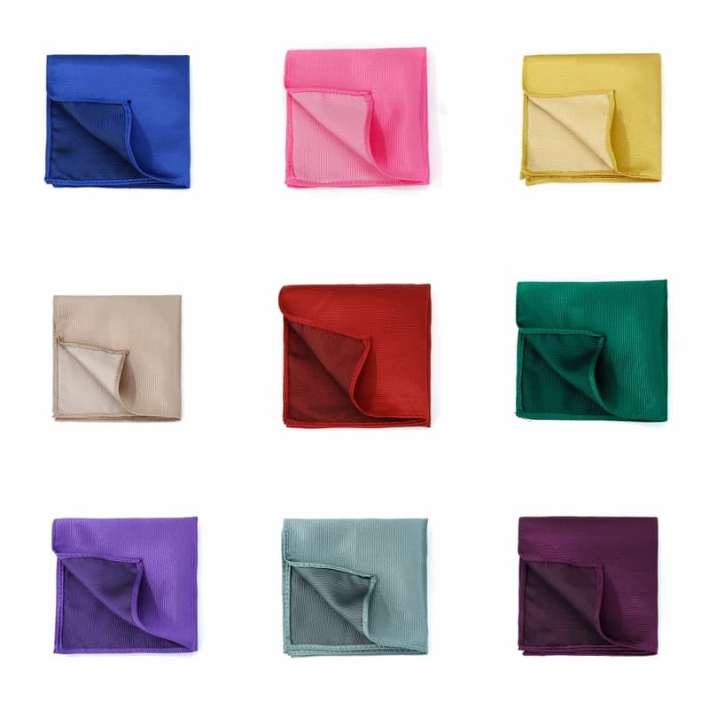 Handkerchief Pocket Square Striped Solid Color Kerchief Formal Business Party Wedding Handkerchief Suit Hanky Jacquard Woven