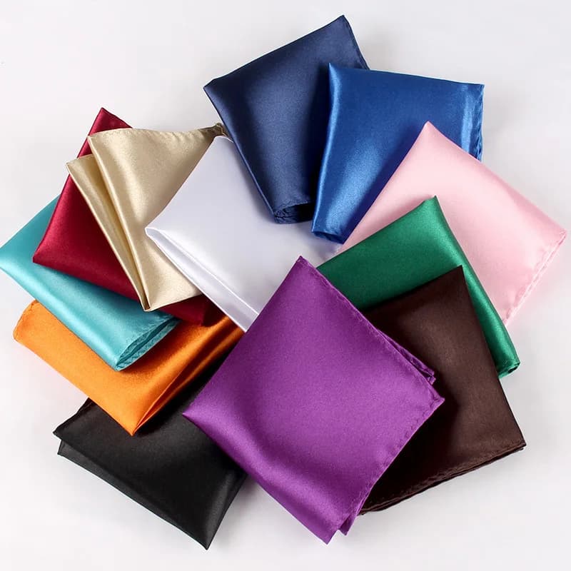 Satin Handkerchief For Men Candy Color Mens Suits Pocket Square Business Chest Towel Hanky Suit Napkin Solid Blue Red Hankies