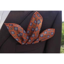 2025 New Floral Printed Pocket Square For Men Formal Silky Soft Handkerchief Wedding Suit Accessories Fashion Brown Yellow Hanky