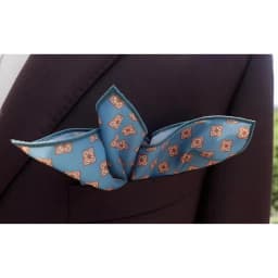 2025 New Floral Printed Pocket Square For Men Formal Silky Soft Handkerchief Wedding Suit Accessories Fashion Brown Yellow Hanky