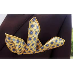 2025 New Floral Printed Pocket Square For Men Formal Silky Soft Handkerchief Wedding Suit Accessories Fashion Brown Yellow Hanky