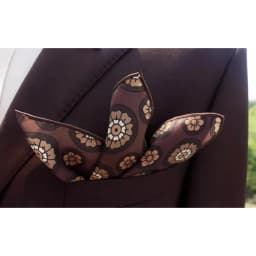 2025 New Floral Printed Pocket Square For Men Formal Silky Soft Handkerchief Wedding Suit Accessories Fashion Brown Yellow Hanky