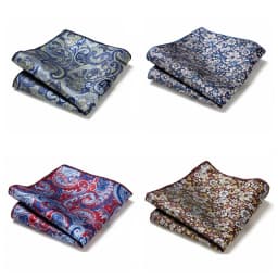 Paisley Hanky Floral Pocket Square Fit Men Suits Wedding Party Fashion Business Handkerchief Navy Blue Pocket Hanky Red Square