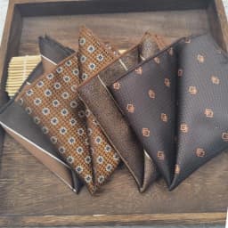 23cm Men's Brown Pocket Square Coffee Color Paisley Striped Handkerchief Suit Formal Dress Accessories Wedding Party Gift Hanky