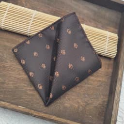 23cm Men's Brown Pocket Square Coffee Color Paisley Striped Handkerchief Suit Formal Dress Accessories Wedding Party Gift Hanky