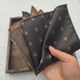 23cm Men's Brown Pocket Square Coffee Color Paisley Striped Handkerchief Suit Formal Dress Accessories Wedding Party Gift Hanky
