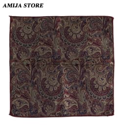 Luxury Design Floral Handkerchiefs Paisley Pattern Pocket Square Ployester Men's Handkerchief For Business Wedding Party Gifts