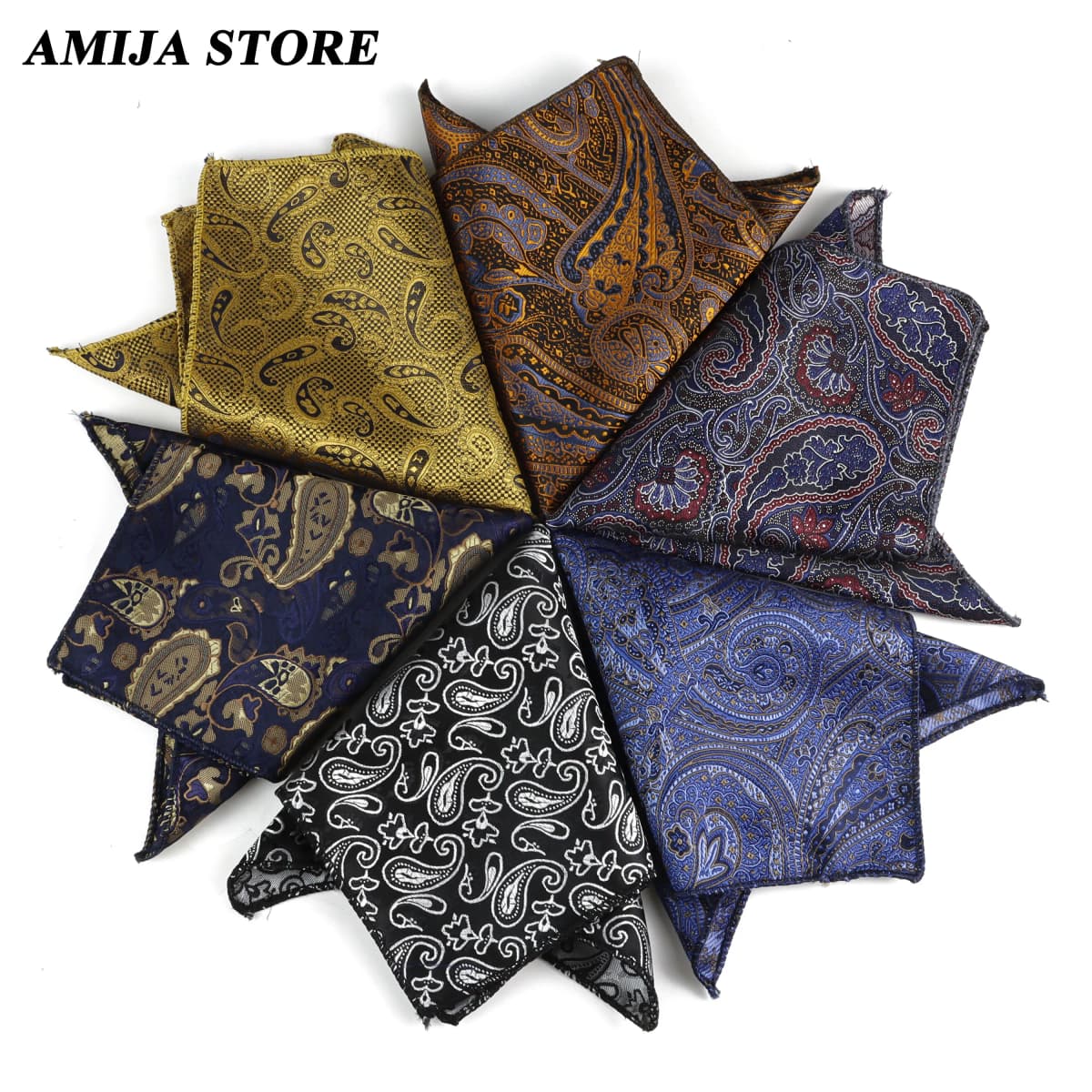 Luxury Design Floral Handkerchiefs Paisley Pattern Pocket Square Ployester Men's Handkerchief For Business Wedding Party Gifts