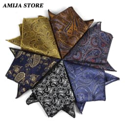 Luxury Design Floral Handkerchiefs Paisley Pattern Pocket Square Ployester Men's Handkerchief For Business Wedding Party Gifts
