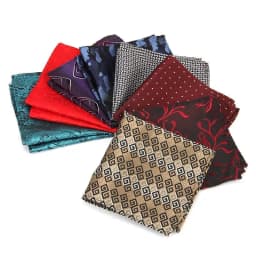 Fashion Polka Dot Paisley Mens Pocket Square Polyester Woven Navy Handkerchief Formal Dress Business Scarf Suit Tie Accessories