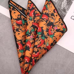 Men's Suit Pocket Square Hongkang Street Style Casual Chest Towel Brown Printed Handkerchief Formal Business Suit Accessories