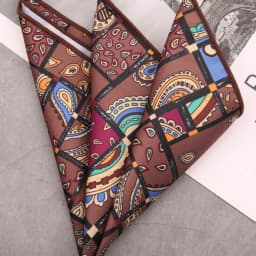 Men's Suit Pocket Square Hongkang Street Style Casual Chest Towel Brown Printed Handkerchief Formal Business Suit Accessories