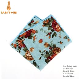 Men's Suits Linen Handkerchiefs Woven Floral Printing Pocket Square Hankies Men's Business Casual Square Pockets Hanky Towel