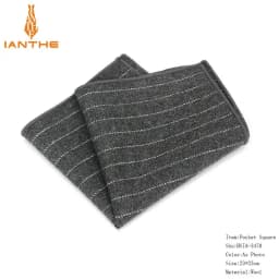 High Quality Hankerchief Scarves Vintage Wool Hankies Men's Pocket Square Handkerchiefs Striped Solid Pocket Hanky 23*23cm