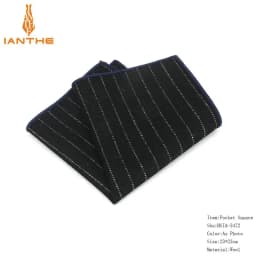 High Quality Hankerchief Scarves Vintage Wool Hankies Men's Pocket Square Handkerchiefs Striped Solid Pocket Hanky 23*23cm