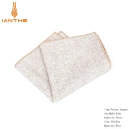 High Quality Hankerchief Scarves Vintage Wool Hankies Men's Pocket Square Handkerchiefs Striped Solid Pocket Hanky 23*23cm