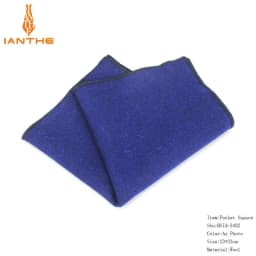 High Quality Hankerchief Scarves Vintage Wool Hankies Men's Pocket Square Handkerchiefs Striped Solid Pocket Hanky 23*23cm